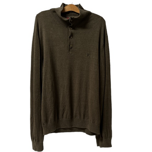 Izod Luxury Sport Mens Sweater sz‎ XXL Cotton/Acrylic Long Sleeve brown (1134)